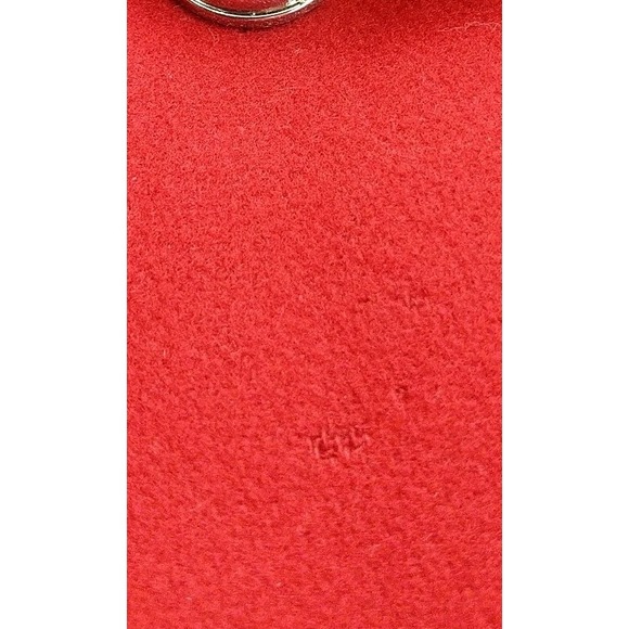 Juicy Couture Coat Size Small Red Italian Wool Jacket Ruffle Trim Pea Coat - Picture 15 of 15